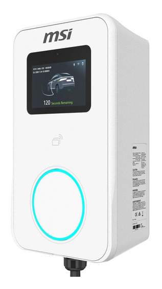 Cargador Coche Eléctrico MSI EVSE EZwall Premium Max Blanco 22KW Trifásico Tipo 2 5M / 9S6-C80121-040
