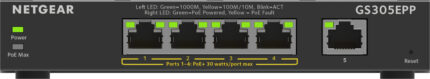 NETGEAR GS305EPP Gestionado L2/L3 Gigabit Ethernet (10/100/1000) Energía sobre Ethernet (PoE) Negro