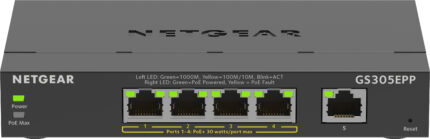 NETGEAR GS305EPP Gestionado L2/L3 Gigabit Ethernet (10/100/1000) Energía sobre Ethernet (PoE) Negro