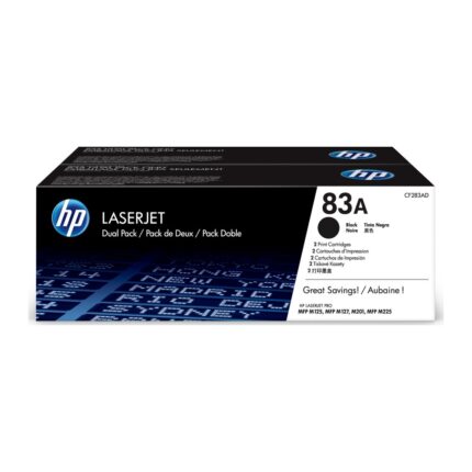 Pack 2 unidades tóner originales HP CF283AD negro 83A 3.000 páginas