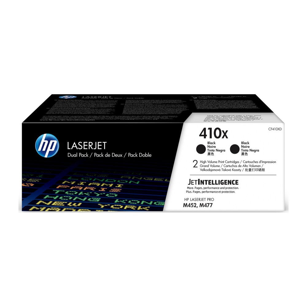 Pack 2 unidades tóner originales HP CF411X negros 410X 13.000 páginas Pack 2 unidades tóner originales HP CF411X negros 410X 13.000 páginas