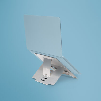 R-Go Tools Soporte para portátil R-Go Riser Flexible, elevador plegable ajustable para portátil, ergonómico, aluminio Hylite, plata