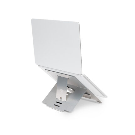 R-Go Tools Soporte para portátil R-Go Riser Flexible, elevador plegable ajustable para portátil, ergonómico, aluminio Hylite, plata
