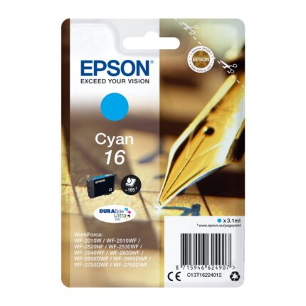 Tinta original Epson T1622 cian C13T16224022 3.1ML – con alarma