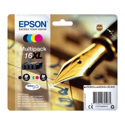 Tinta original Epson T1636 xl multipack 4 colores C13T16364022 – con alarma