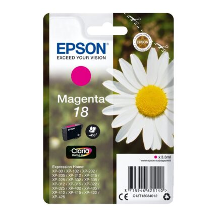 Tinta original Epson T1803 magenta C13T18034022 3.3ML – con alarma