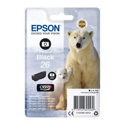 Tinta original Epson T2611 negro foto C13T26114012 4.7ML