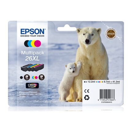 Tinta original Epson T2636 xl multipack 4 colores C13T26364010