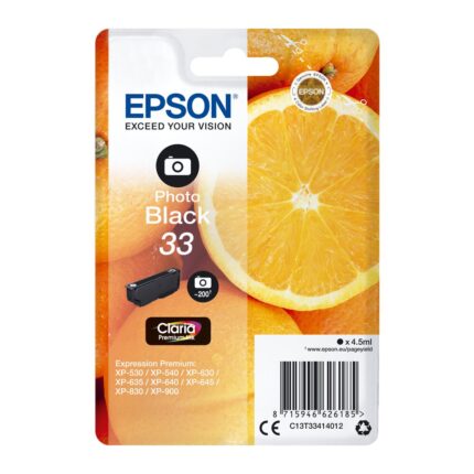 Tinta original Epson T3341 negro C13T33414022 4.5ML – con alarma