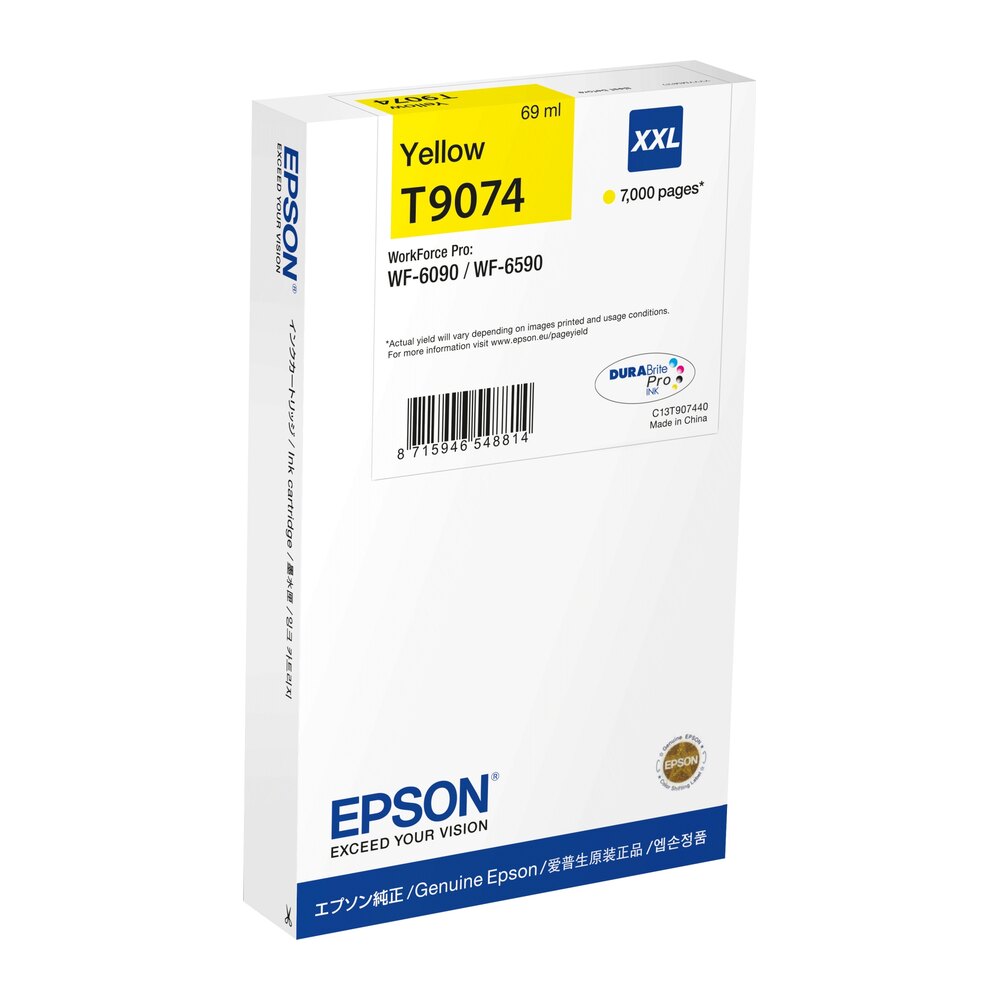 Tinta original Epson T9074 xxl amarillo C13T907440 69ML Tinta original Epson T9074 xxl amarillo C13T907440 69ML